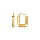 14K Gold Sleek Square Huggies
