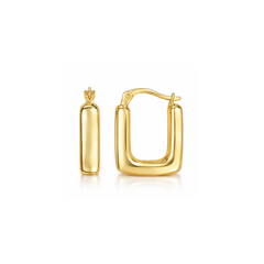 14K Gold Sleek Square Huggies