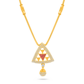 22K Gold Elegant Triangle Necklace