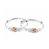 Silver Meenakari Motif Baby Kadas - Set of 2