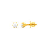 22K Gold Elegant Pearl Stud Earrings