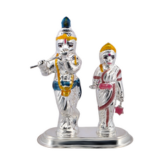 Silver Krishna Radha Idol