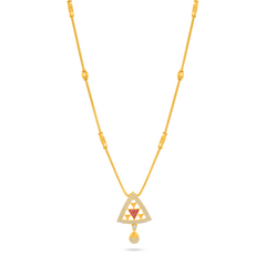 22K Gold Elegant Triangle Necklace