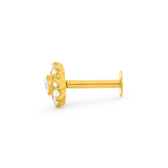 22K Gold Floral Elegant Nose Pin