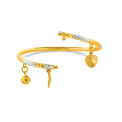 22K Gold Baby Pipe Bangle Bracelets