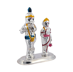 Silver Krishna Radha Idol