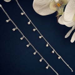 Silver Anklets with Dangling Charms