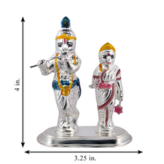 Silver Krishna Radha Idol