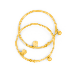 22K Gold Baby Pipe Bangle Bracelets
