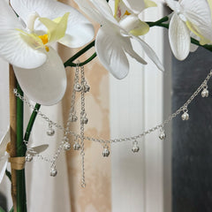 Silver Anklets with Dangling Charms