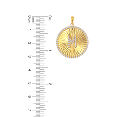 22K Gold Initial "M" Pendant
