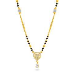 22K Gold Elegant Heart Mangalsutra Necklace