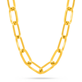 22K Gold Bold V Paperclip Chain - 17.5"