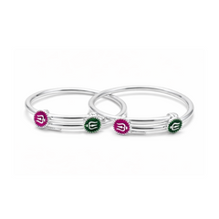 Silver Trishul Baby Kadas - Set of 2