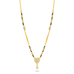 22K Gold Elegant Heart Mangalsutra Necklace