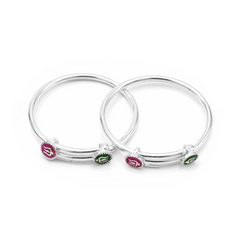 Silver Trishul Baby Kadas - Set of 2