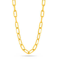 22K Gold Bold V Paperclip Chain - 16.05"