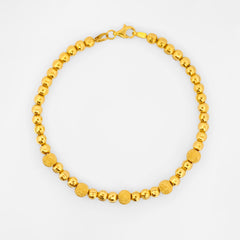 22K Gold Elegant Beaded Bracelet 7.25"