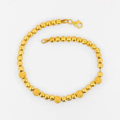 22K Gold Elegant Beaded Bracelet 7.25"