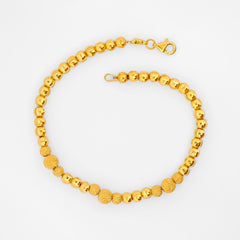 22K Gold Elegant Beaded Bracelet 7.25"