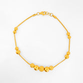 22K Gold Beaded Bracelet 7.25"