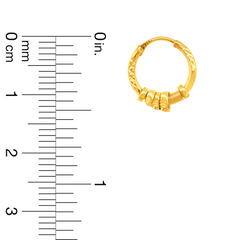 22K Gold Bali Hoop Earrings Earrings