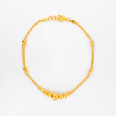 22K Gold Beaded Bracelet 7.25"