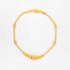 22K Gold Beaded Bracelet 7.25"