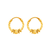 22K Gold Exquisite Hoop Earrings
