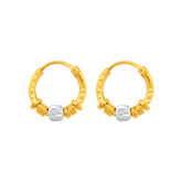 22K Gold Faceted Hoop Earrings