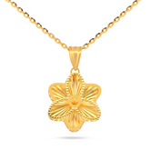 22K Gold Rainbow Floral Pendant