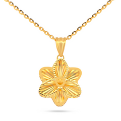 22K Gold Rainbow Floral Pendant