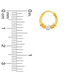 22K Gold Faceted Hoop Earrings