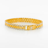 22K Gold Two Tone Bracelet 5.5"
