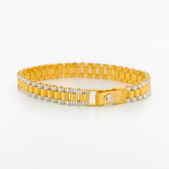 22K Gold Two Tone Bracelet 5.5"