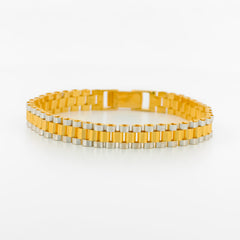 22K Gold Two Tone Bracelet 5.5"