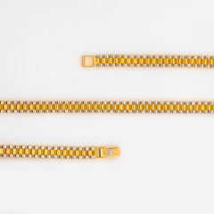 22K Gold Two Tone Bracelet 5.5"