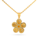 22K Gold Rainbow Flower Pendant