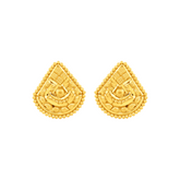 22K Gold Regal Teardrop Stud Earrings