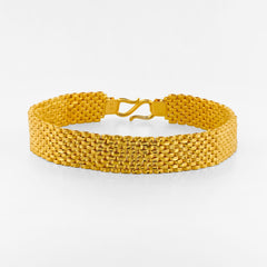 22K Gold Mens Wide Bracelet