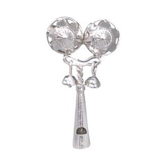Silver Baby Dual Bell Rattle