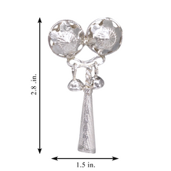 Silver Baby Dual Bell Rattle