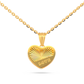 22K Gold Love Heart Pendant