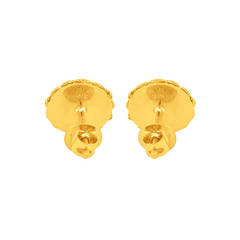 22K Gold Floral Stud Earrings