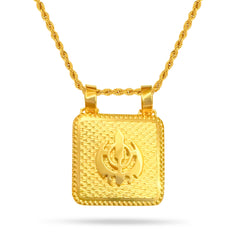 22K Gold Khanda Plate Pendant
