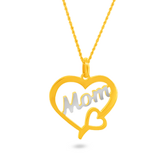 22K Gold 'MOM' Pendant