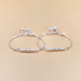 Silver Textured Bead Baby Bracelets - Set of 2