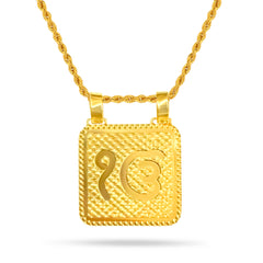 22K Gold Reversible Ekonkar Khanda Pendant