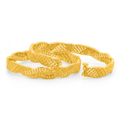 22K Gold Baby Bangles With Screw Closure