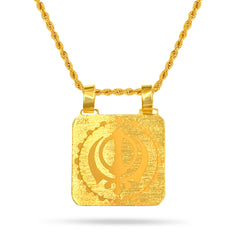 22K Gold Reversible Ekonkar Khanda Pendant